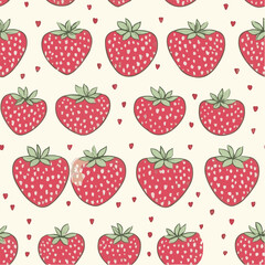 Vector of Strawberry Fruit Seamless Pattern