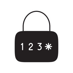 PIN Security Icon with Padlock and Number Symbol for PIN-Protected Payments