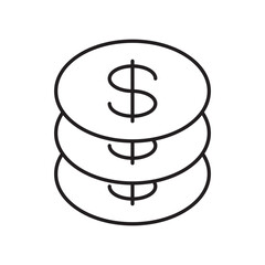 Microloan Icon with Small Money Stack Representing Short-Term Loans