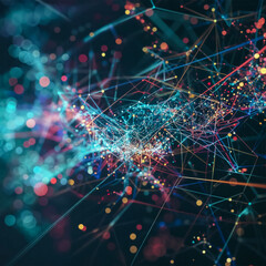Abstract network of connections forming complex structure