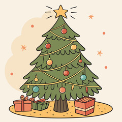 christmas tree with gifts