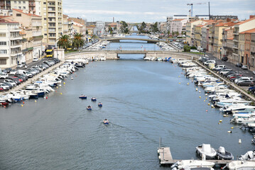 Quais de canal à Sète. France