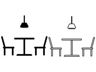 Obraz premium dining table icon vector tamplet illustration, isolated on white