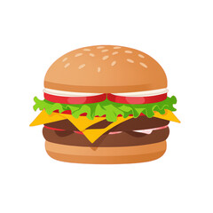 simple minimalist burger vector illustration isolated