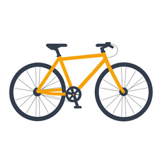 simple cartoon bicycle for design vector illustration transparent background isolated