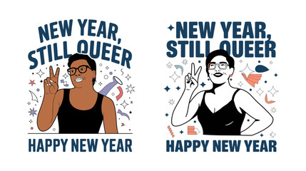 Woman and man dancing in new year vector t-shirt design