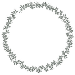 Decorative Green Foliage Wreath Illustration