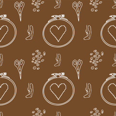 Embroidery doodle needlework pattern vector art