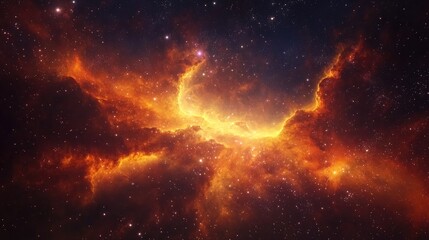 Fototapeta premium 3D cartoon depiction of a nebula with a cluster of stars in deep space Science fiction art