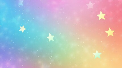 Pastel background featuring rainbow stars for children