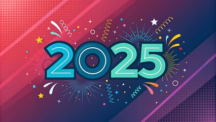2025 happy new year text effect design