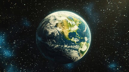 Fototapeta premium Cartoon rendering in 3D of the Earth from outer space