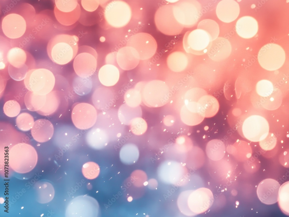 Poster abstract background featuring soft bokeh lights on a pink backdrop