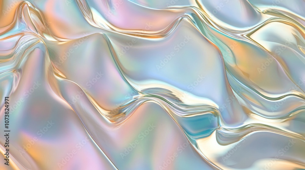 Wall mural an abstract background featuring wavy iridescent patterns