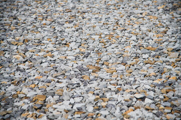 White stone gravel close up