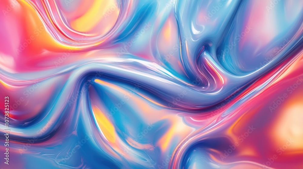 Wall mural abstract background featuring a flowing liquid color wave ideal for trendy design applications