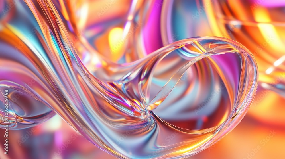Wall mural abstract background featuring holographic patterns