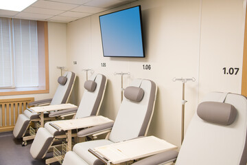 Inside a modern medical center.