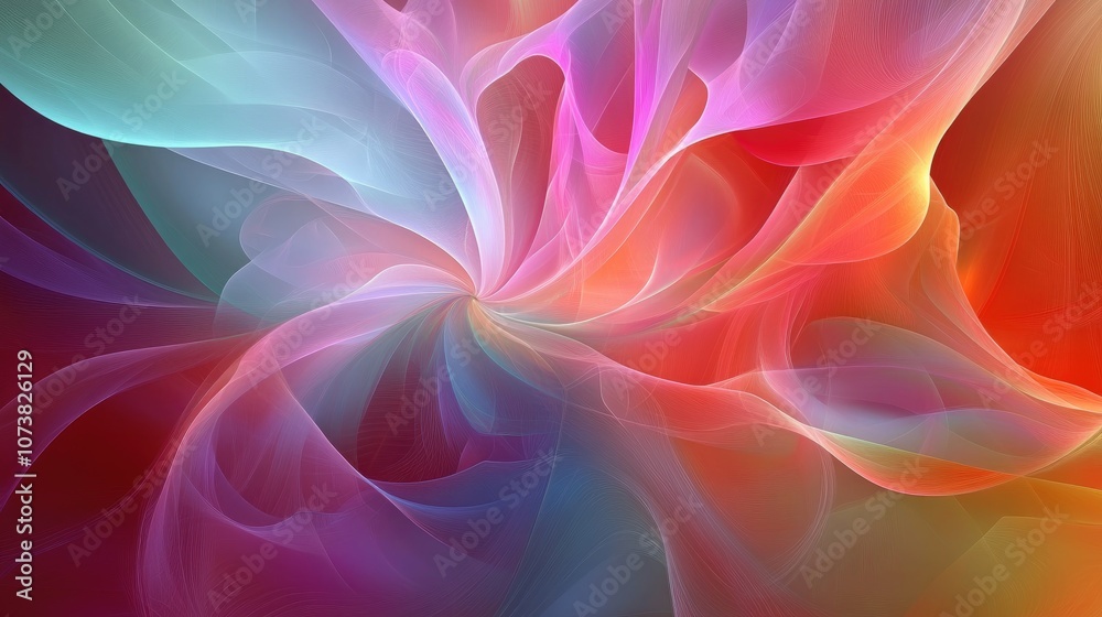 Poster Digital abstract fractal art created through computer generation suitable for use as a design element or background