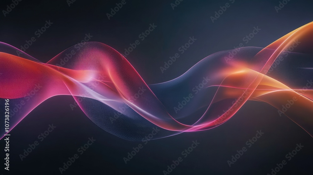 Poster abstract background featuring smooth multicolored lines against a dark backdrop design element with 