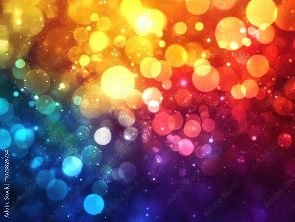 Sticker abstract background featuring a vibrant light distribution blending colors with a blurred effect