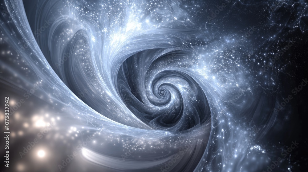 Wall mural an abstract fractal illustration featuring a swirling geometric pattern resembling a portal within a