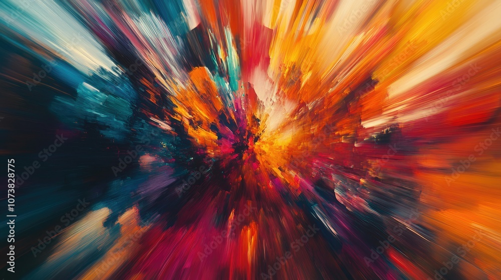 Poster colorful abstract blur with a vibrant central focus creating a dynamic background that captivates th