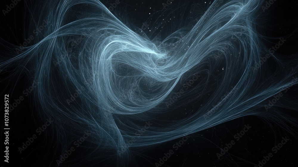 Poster abstract dark space background featuring intricate lines created through 3d rendering techniques