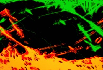 Red and green paint fire background