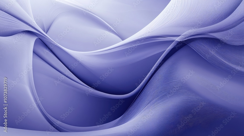 Poster Abstract curved 3D lines create an elegant smooth wave effect This modern background features a dynamic stream showcasing radial motion and bending forms in a virtual structure