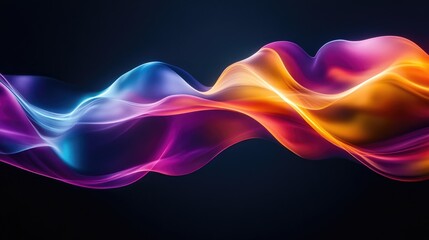 Vibrant fluid waves in bright colors against a dark background creating a captivating visual experience