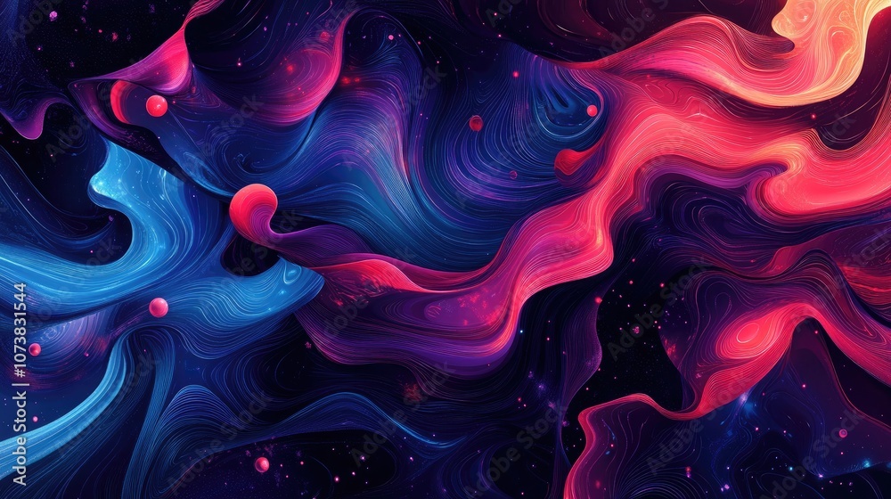 Poster psychedelic abstract waves background design