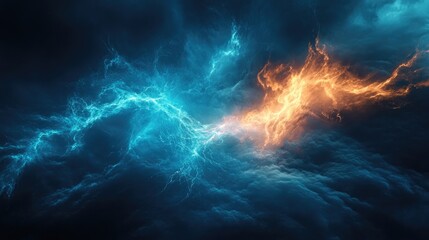 Surreal Scene of Electric Currents Flowing Through Chaotic Waters