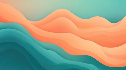Fototapeta premium Teal peach and orange gradient background