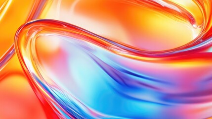 Vibrant 3D Glass Object Abstract Wallpaper Background