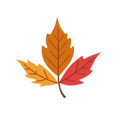 Fototapeta premium simple autumn leaf cartoon vector illustration isolated