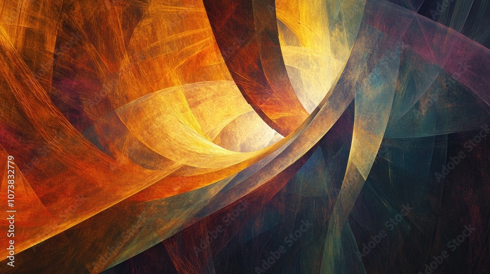 Aufkleber abstract background featuring a psychedelic fractal design with textured brush strokes and blurred l