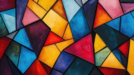 Fototapeta premium Abstract Geometric Pattern with Vibrant Colors