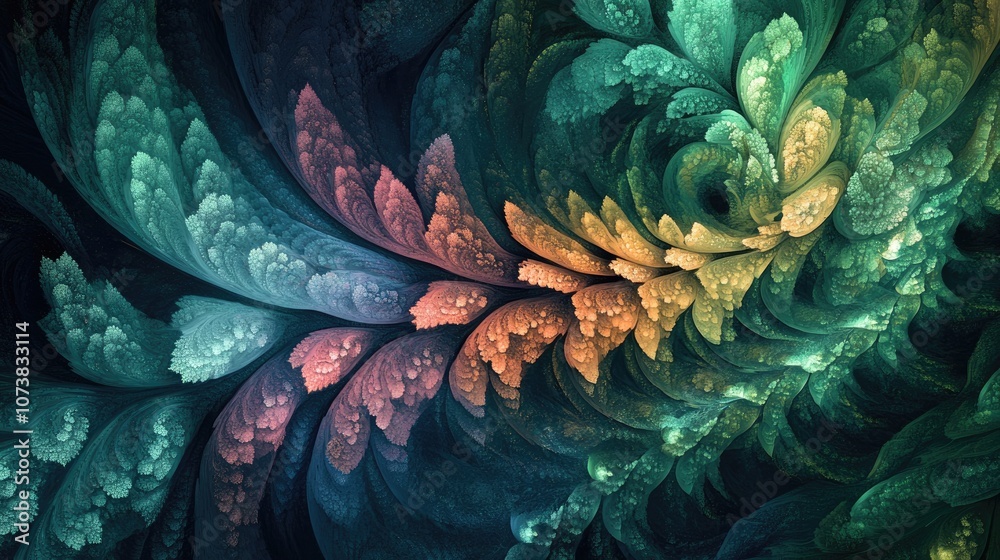 Aufkleber digital abstract fractal art created through computer generation suitable for use as a design elemen