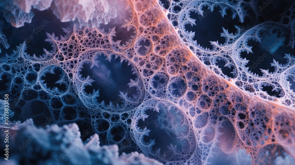 Aufkleber a computer generated image depicting a visualization of a fractal showcasing intricate patterns and 