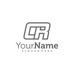Fototapeta premium Modern letter CR logo design vector. Creative CR logo concepts template