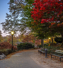 Gapstow Bridge in Central Park, late autumn