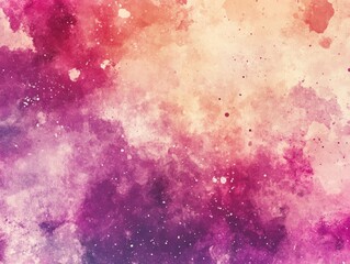 Fototapeta premium Abstract multicolor cosmic texture featuring watercolor illustrations in vibrant pink and purple hues A textured canvas background ideal for contemporary creative designs