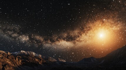 Fototapeta premium Celestial bodies of Altair and Vega in the night sky showcasing a captivating view filled with stars and cosmic beauty