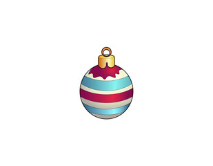 Vector illustration of a Christmas tree toy in the form of a ball
