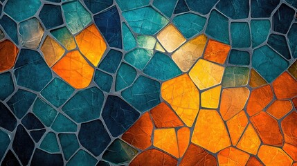 Abstract fantasy illustration featuring a trendy mosaic pattern ideal for geometric wallpaper textures backgrounds artworks interiors posters or creative designs