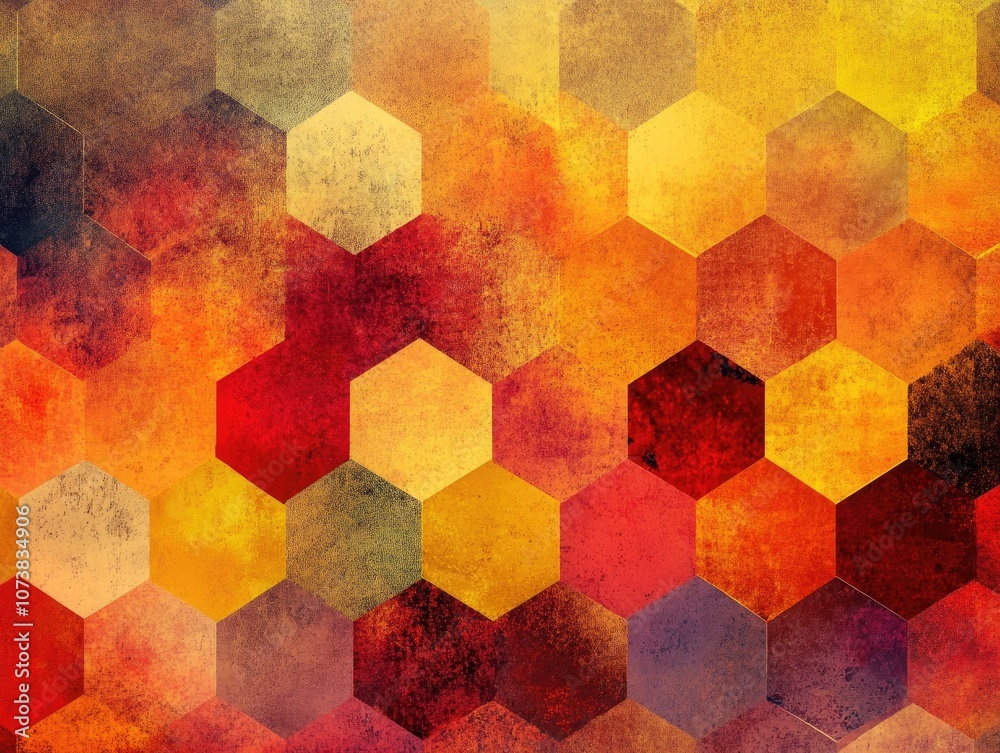 Poster abstract geometric background featuring hexagonal shapes in a raster format
