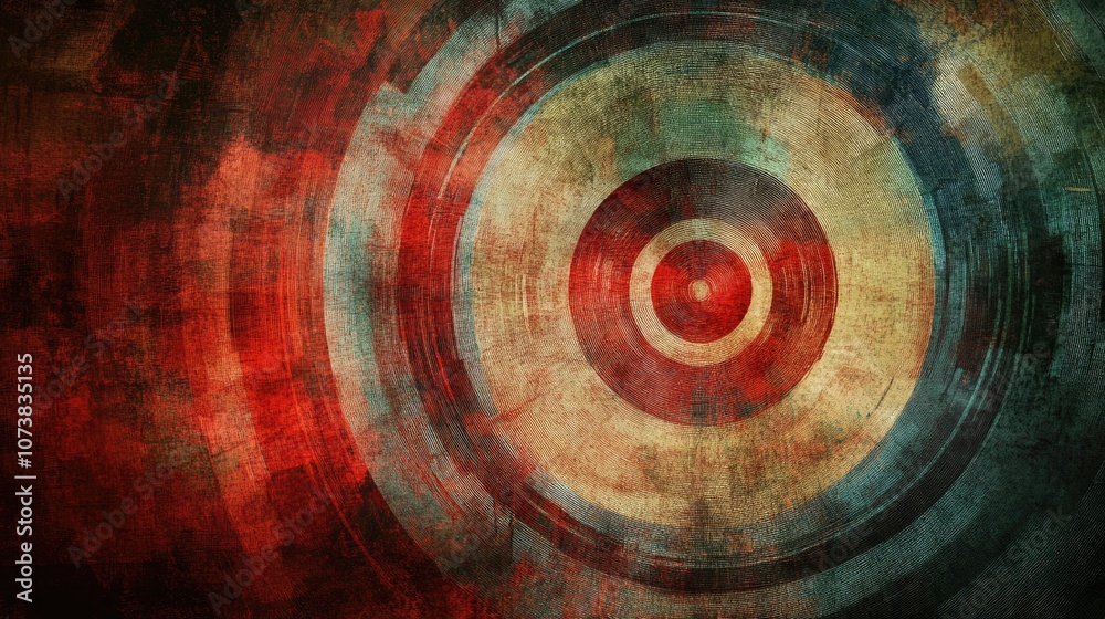 Poster an abstract background featuring a textured concentric block shape in a grunge style