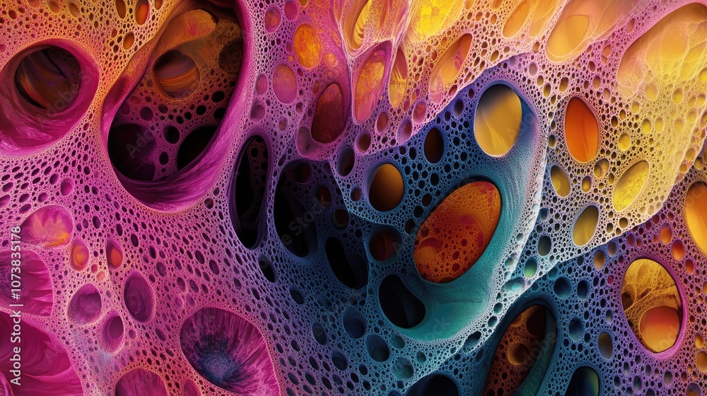 Sticker fantasy abstract digital fractal design showcasing vibrant colors and intricate patterns