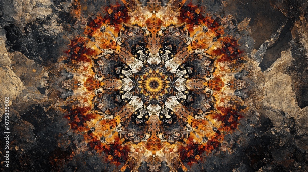 Canvas Prints fantasy abstract digital kaleidoscope design featuring intricate mandala patterns